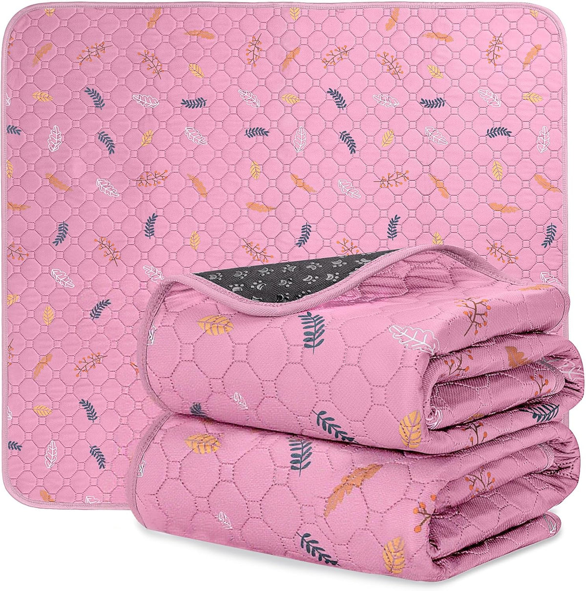 Sunheir Washable Pee Pads for Dogs, Reusable Puppy Pads for Dog Playpen 2PC | Thick Super Absorbent, Leak-Proof & Non-Slip, Waterproof Dog Pads for Puppy Playpen, Crate, Whelping Box, Potty Training Grey