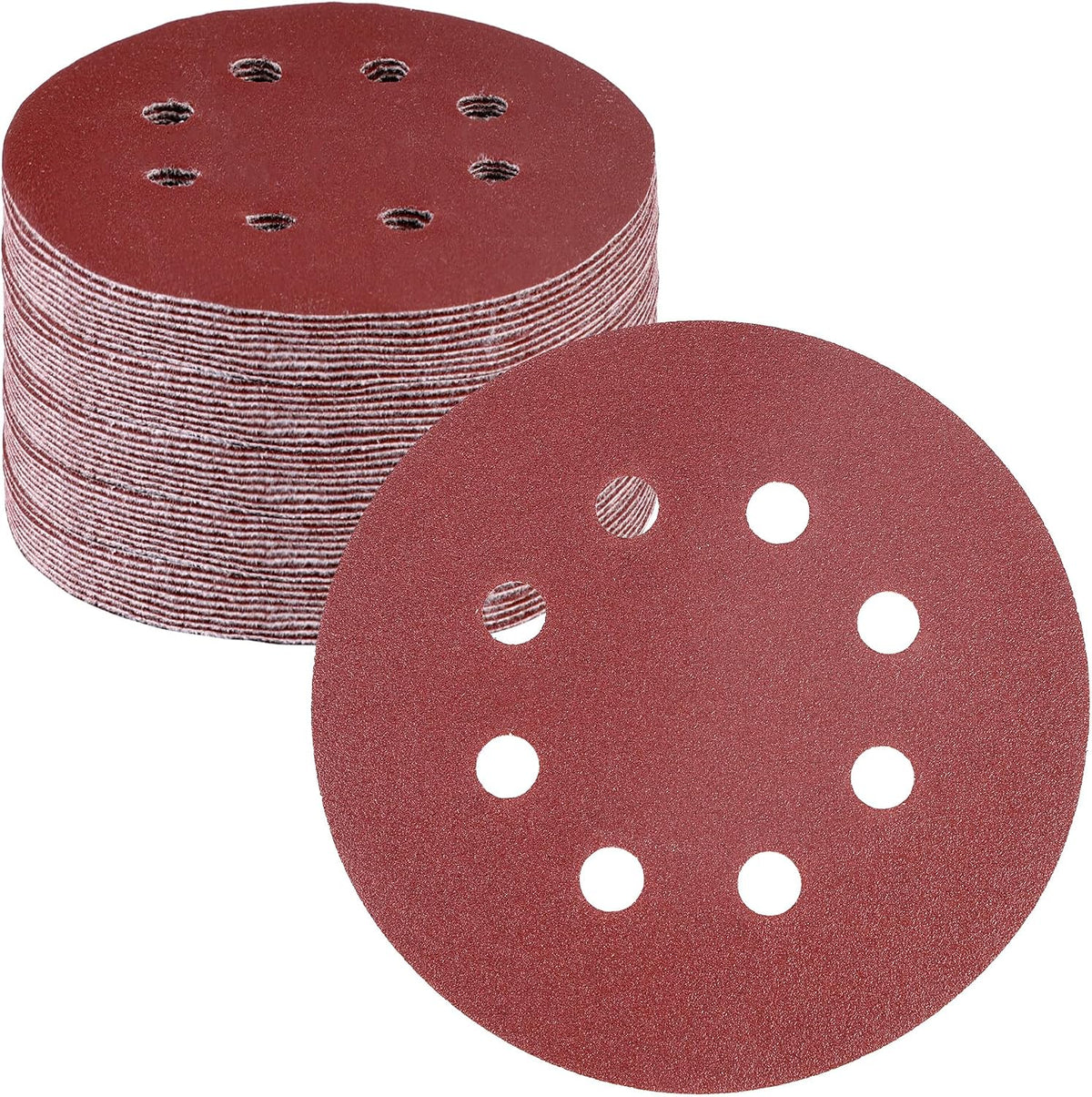 WORKPRO 150 Pack 5 Inch Sanding Discs Sandpaper, 8-Hole Hook and Loop