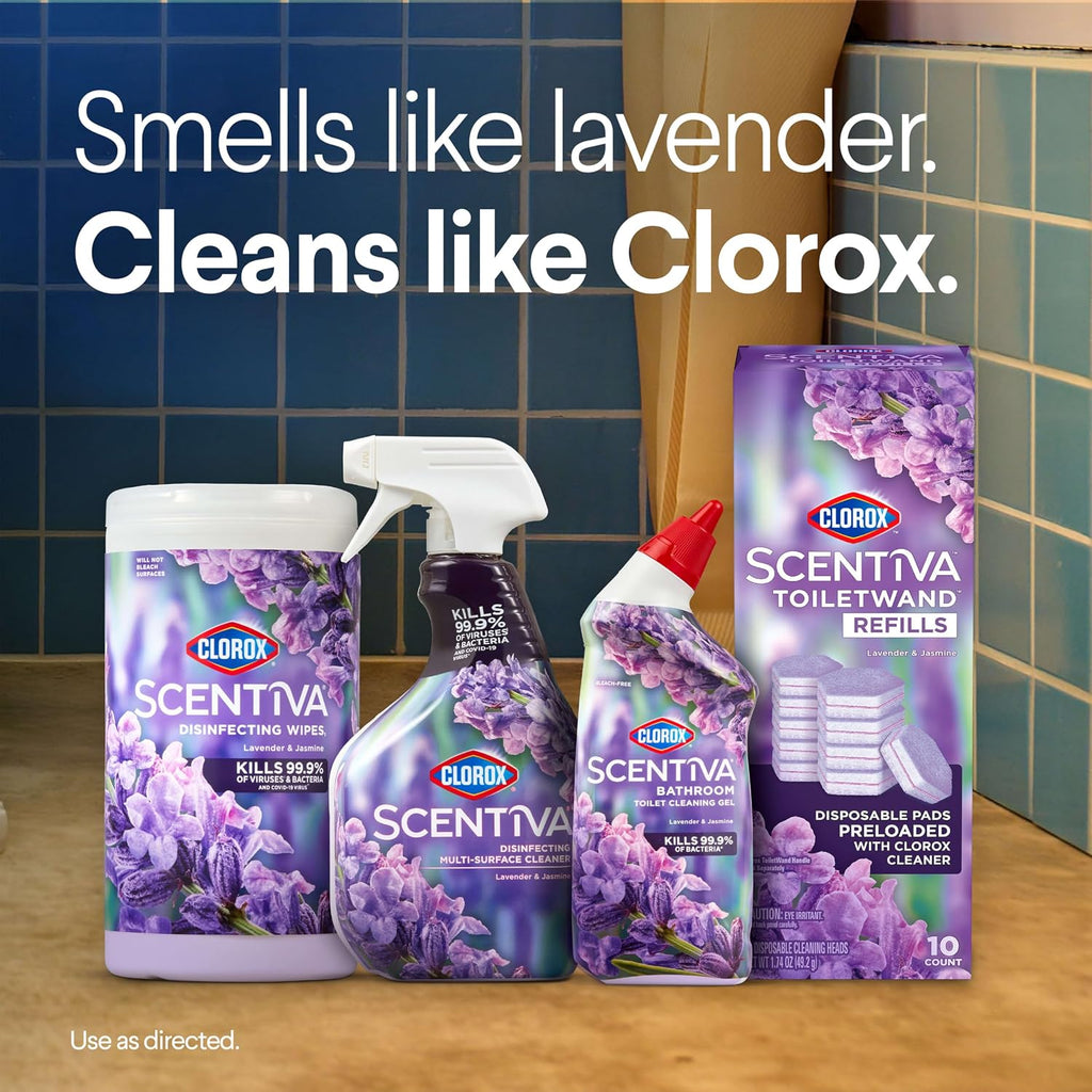 Clorox Scentiva ToiletWand Refills, Lavender and Jasmine, 10 Count