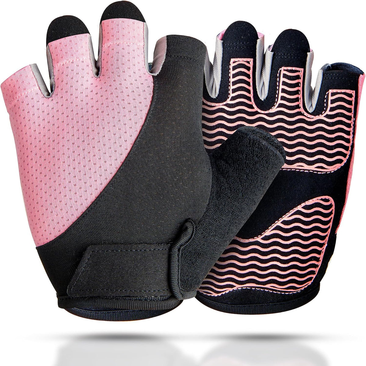 sunnex Workout Gloves for Women - Breathable Weight Lifting Gloves with Non-Slip Silicone Padding, Fingerless Gym Gloves for Cycling, Rowing, Pull Ups & Training (4 Sizes)