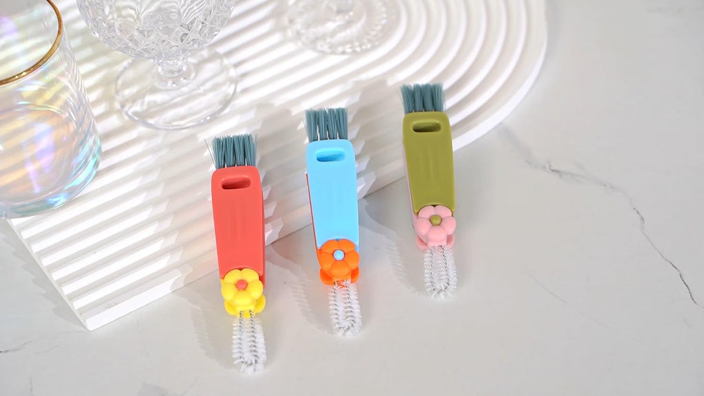 3 in 1 Cup Lid Gap Cleaning Brush Set, Multifunctional Bottle Cleaning Brush, Cup Lid Gap Cleaner, Home Kitchen Crevice Brush Tools(Multicolor)