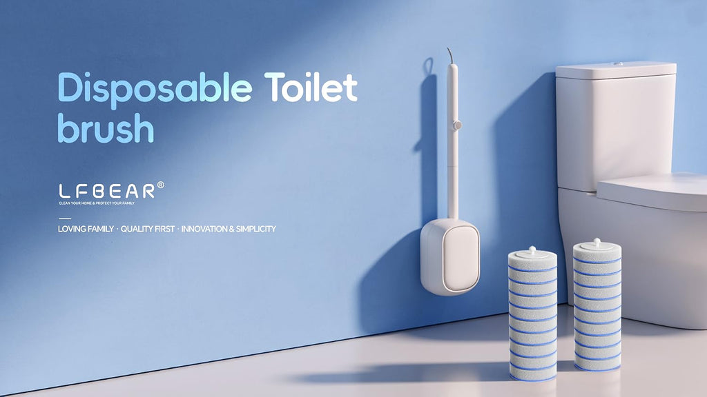 Disposable Toilet Cleaning System - Toilet Brush Kit with 36 High-Performance Refills, Wall Mounted Toilet Brush and Holder for Deep Cleaning Bathroom (Toilet Brush+18 Refills)