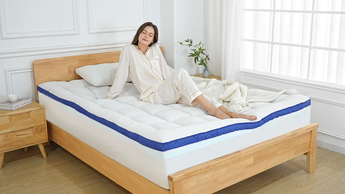 BEDELITE Dual Layer King Size Memory Foam Mattress Topper