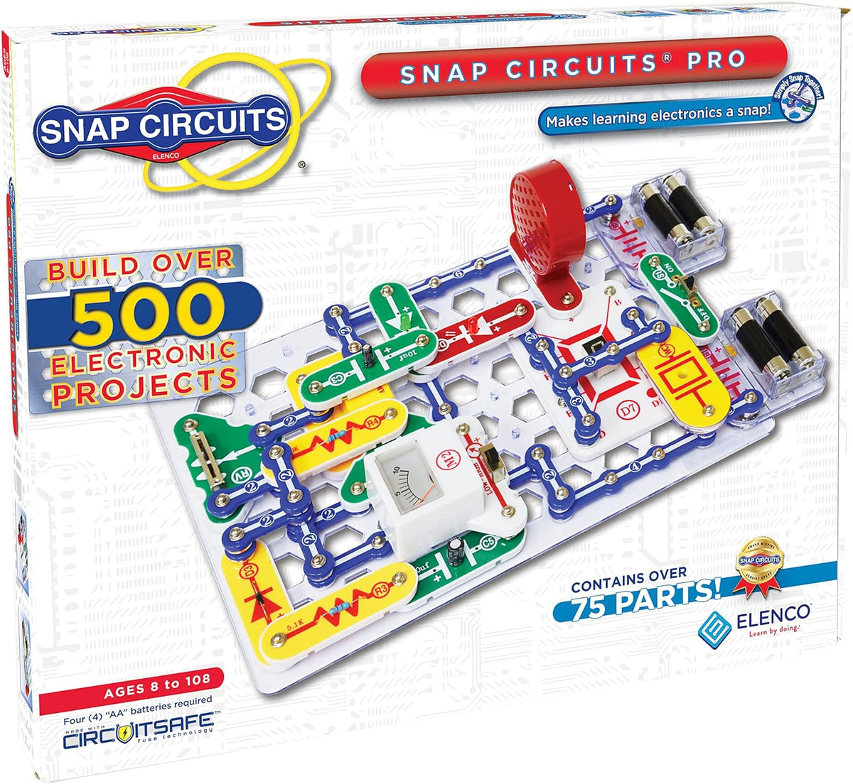 Snap Circuits Jr. SC-100 Electronics Exploration Kit, Over 100 Projects, Full Color Project Manual, 28 Parts, STEM Educational Toy for Kids 8 +