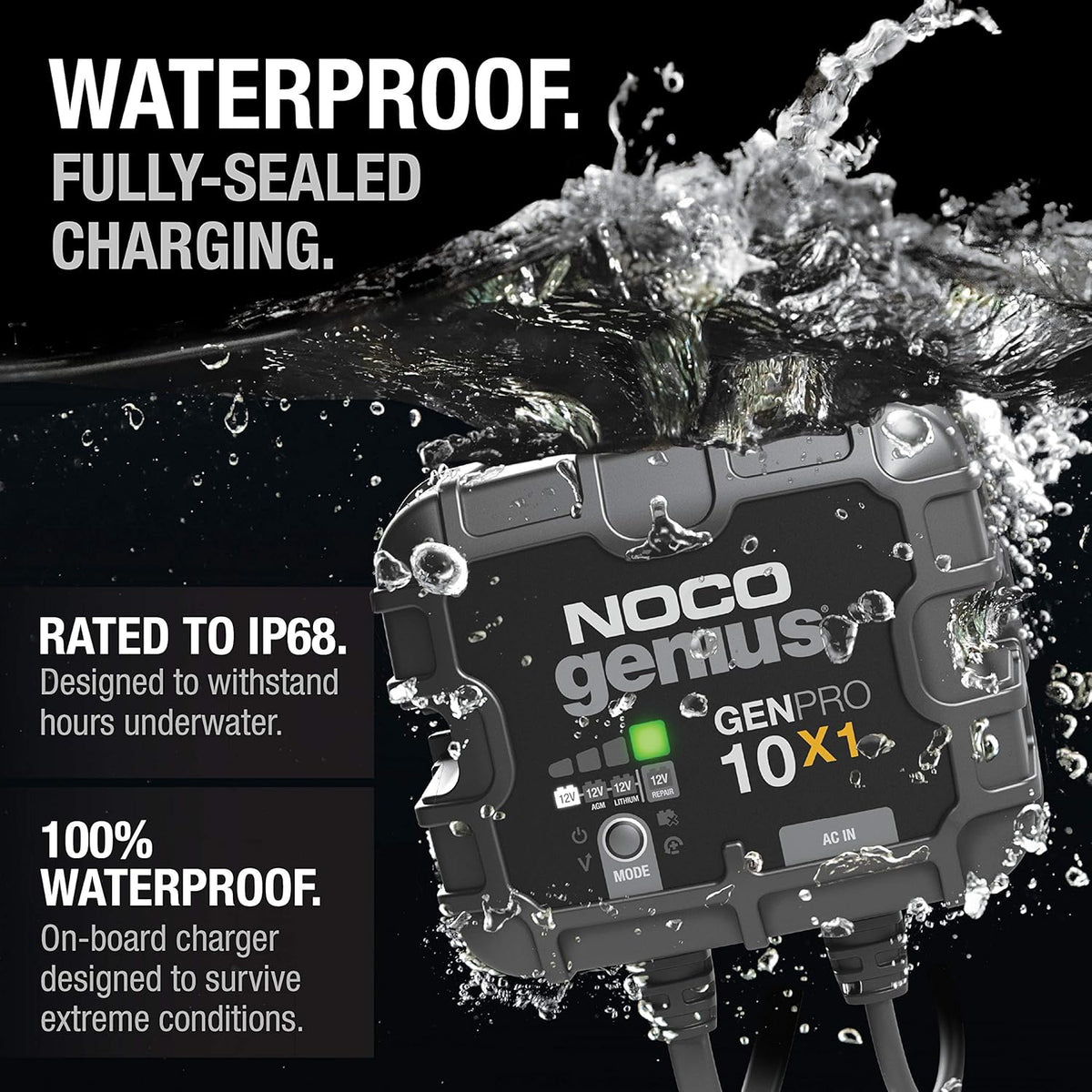 NOCO GENPRO10X1 12V 10A 1-Bank OnBoard Marine Battery Charger & Maintainer