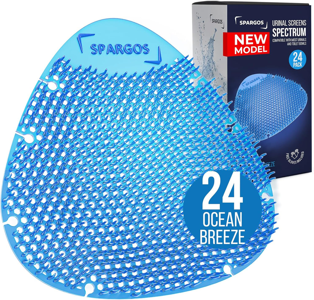 Spargos Urinal Screen Deodorizer, 24 Pack Blue Cakes