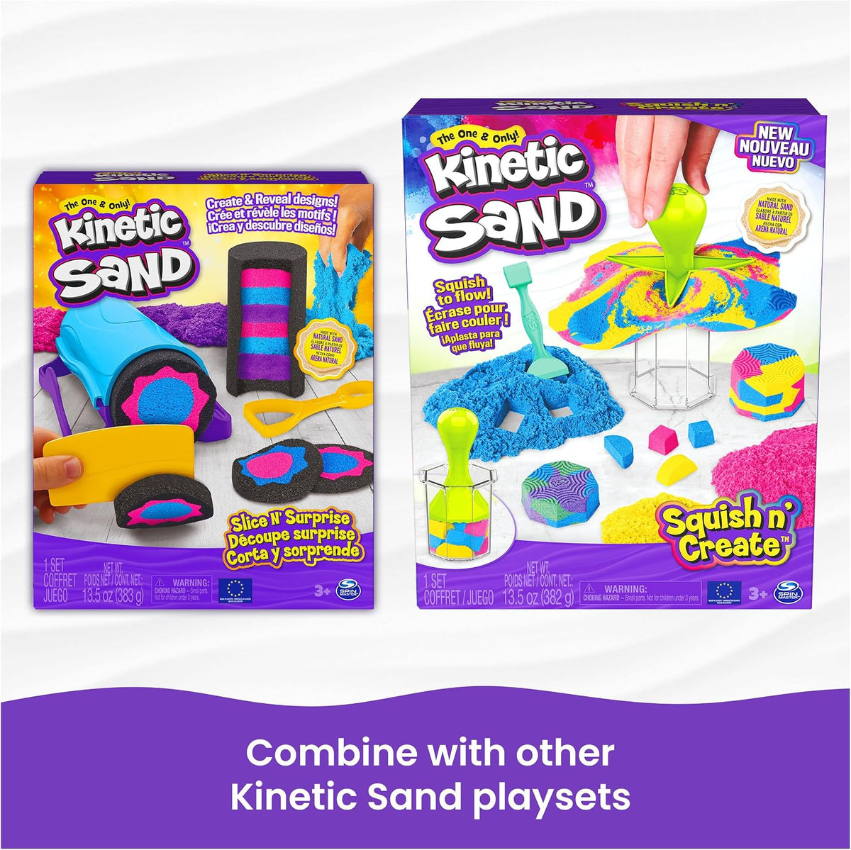 Kinetic Sand Castle Containers 10-Pack Moldable Sensory Toys, Ages 3+