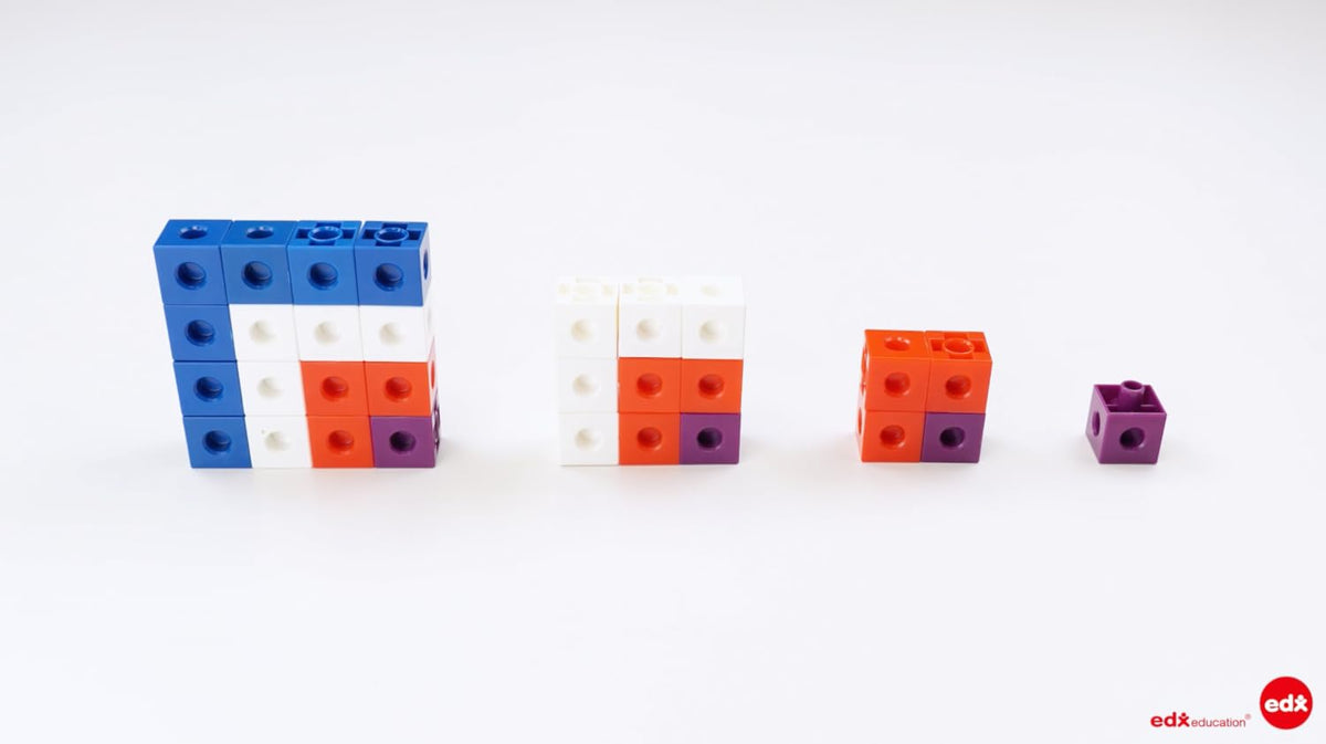 edxeducation Linking Cubes, Set of 100, Counting Cubes, Color Sorting Toys