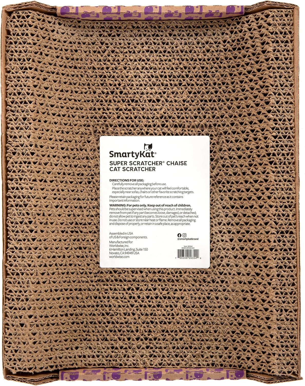 SmartyKat Super Scratcher Chaise Corrugated Cat Scratcher, Catnip Infusion Technology - Brown, One Size