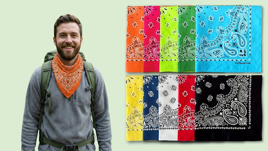 The Peacock Crew Premium Soft Cotton Bandanas Pack for Men and Women Paisley 22 x 22 inches