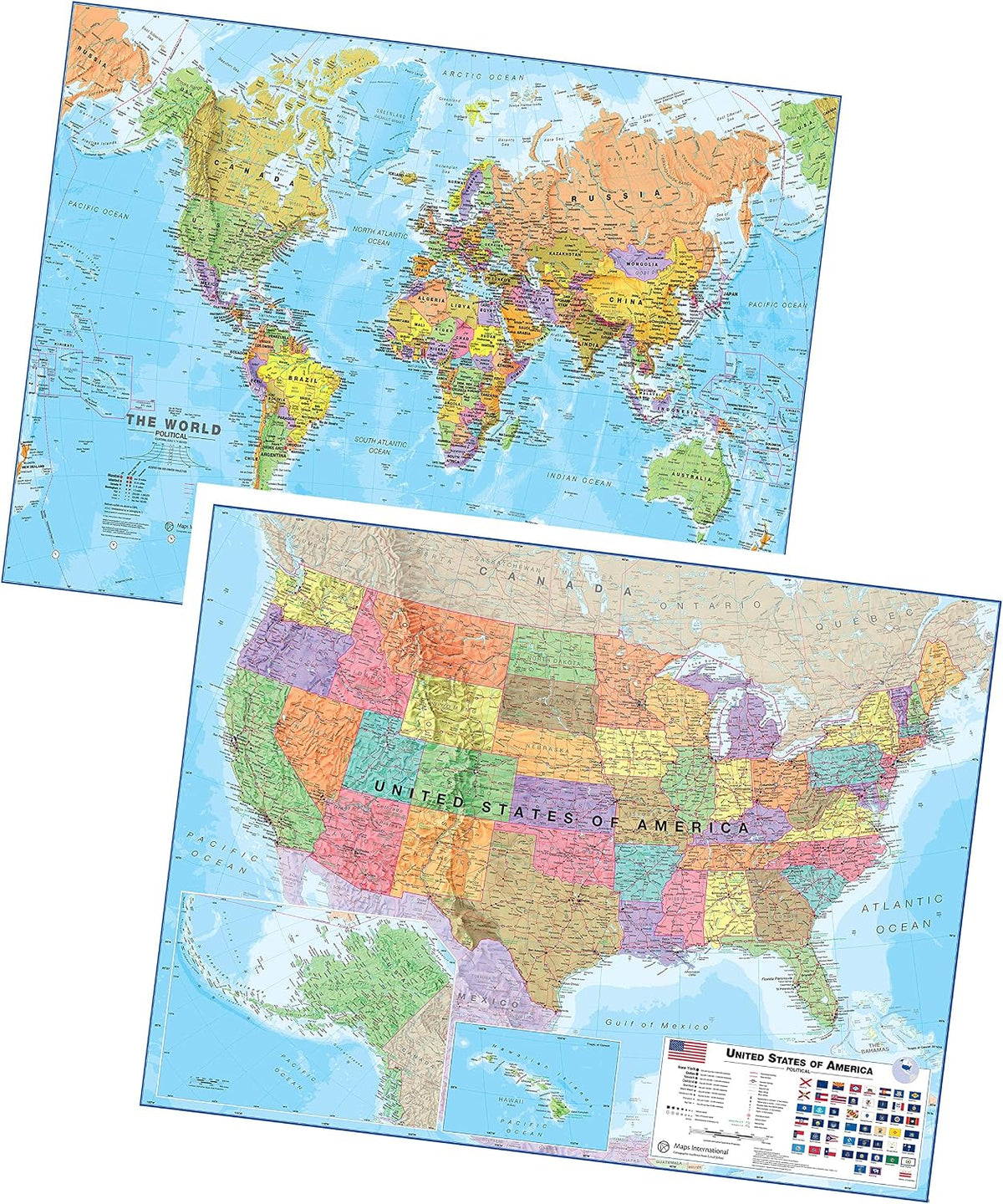 Giant World Map - Mega-Map Of The World 46 x 80 - Laminated - 2026 Updated