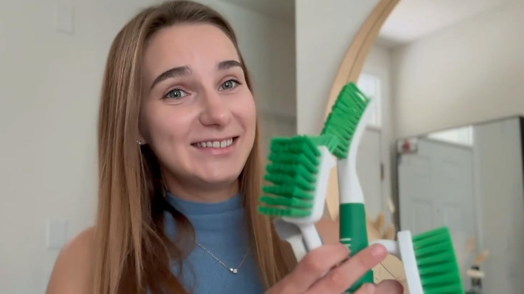 Holikme 5 Pack Cleaning Brush Scrub Brush Kitchen Brush for Floor,Green