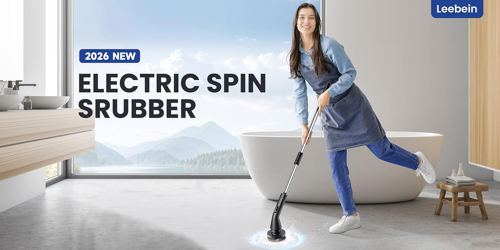 Electric Spin Scrubber, Power Shower Cleaning Brush with Extendable Handle