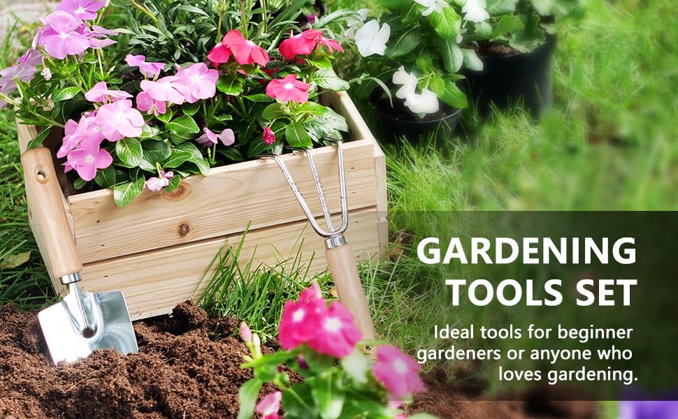 Grenebo Heavy Duty Gardening Tools with Handbag, Gardening Gifts for Women
