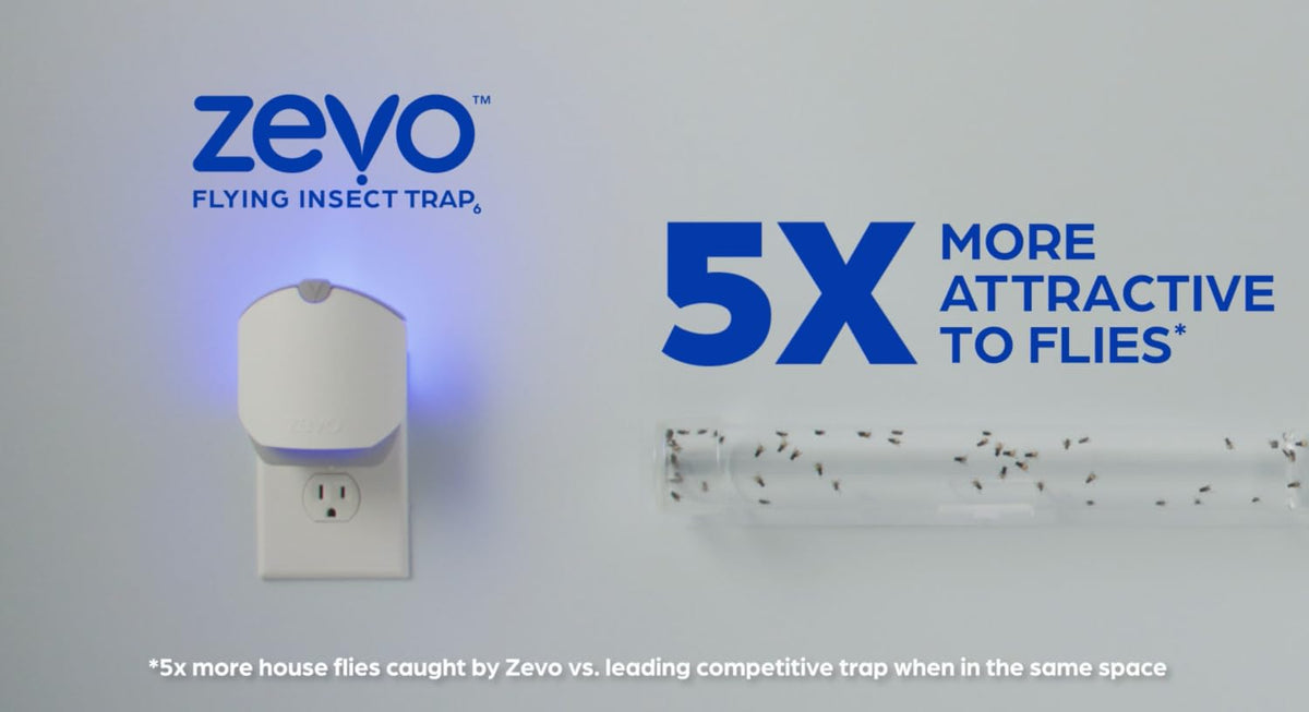 Zevo Compact Flying Insect Trap for Gnats & Fruit Flies, 1 Base & 3 Refills